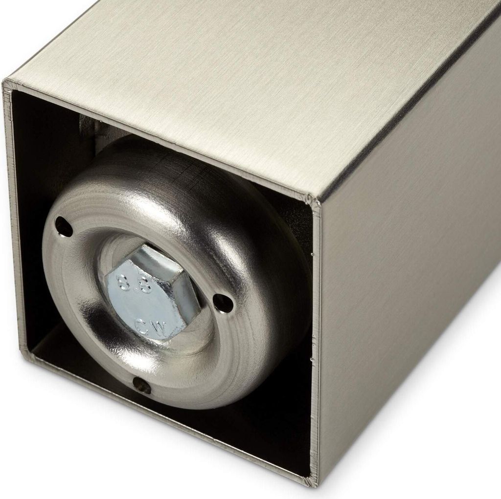 Stützfuß 70 x 70 mm Länge 892 mm Edelstahloptik Tischfuß Tischbein Möbelbein Möbelfuß SOTECH