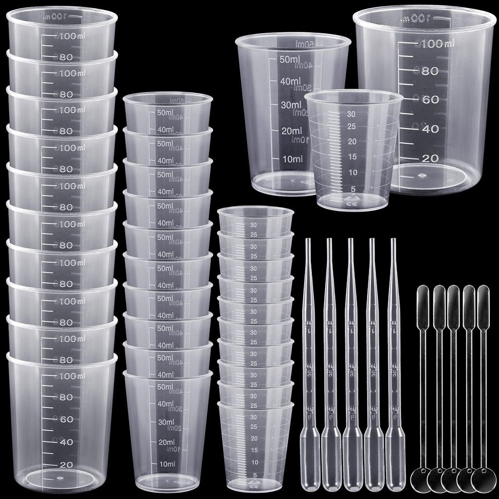 Messbecher-Set 30-tlg., 30/50/100 ml, transparent, Kunststoff