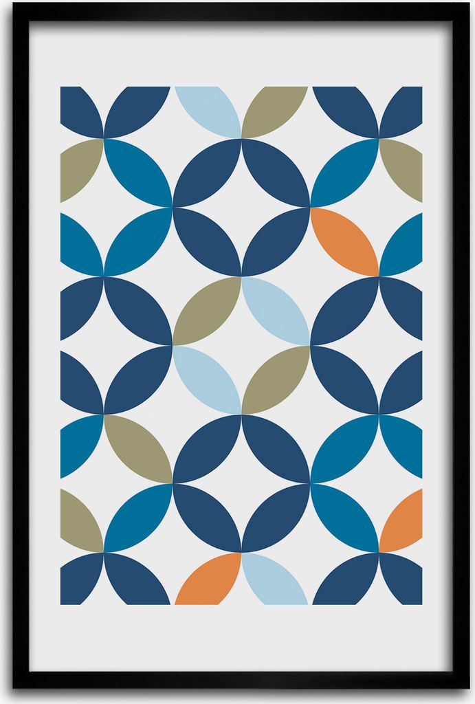 Bild - Bilderrahmen - 40 cm x 60 cm - MDF - Rahmen - Wandkunst - Geometrischer Hintergrund