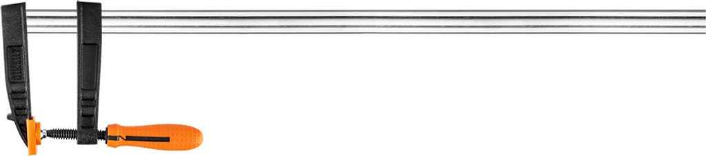 NEO TOOLS Schraubzwinge 120 x 800 mm, Zweikomponentengriff, Kunststoffaufsätze für Backen, Andruckkraft bis 450-500 kg, DIN5117