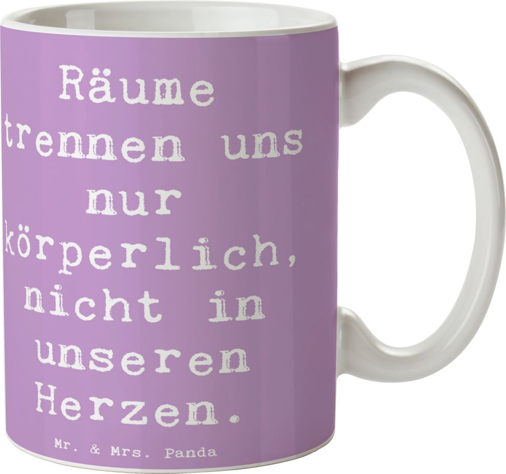 Mr. & Mrs. Panda Tasse Spruch Trennung von den Eltern - Lavendeltraum - Geschenk, Inspiration, Vertrauem, Zuversicht, Trost, Kaffeetasse, Pott, emo...