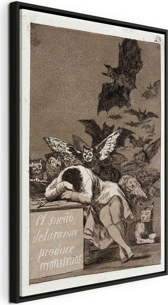 Italienischer Leinwand Leinwandbild - The Sleep of Reason Produces Monsters 40x60 cm Reproduktionen l-G-10056-b-a