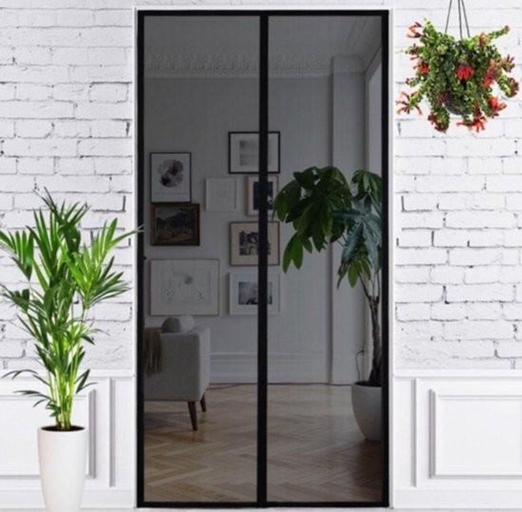 JPro Magnetisches Fliegengitter – Hochwertiges Fiberglas-Türgitter – Türvorhang – 210 x 91 cm – Schwarz