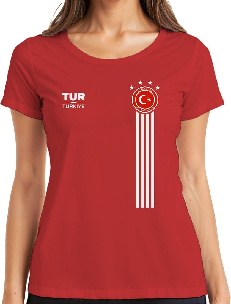 Türkischer Fußballfan Türkei Halbmond Weltmeisterschaft Trikot WM Damen T-Shirt, Rot, XL