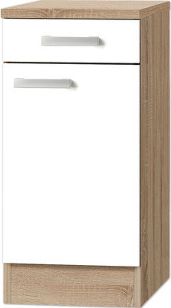 Optifit Unterschrank mit Schublade und Drehtür Zamora214 BxTxH 40 x 60 x 84,8 cm weiß matt zerlegt Anschlag reversibel K