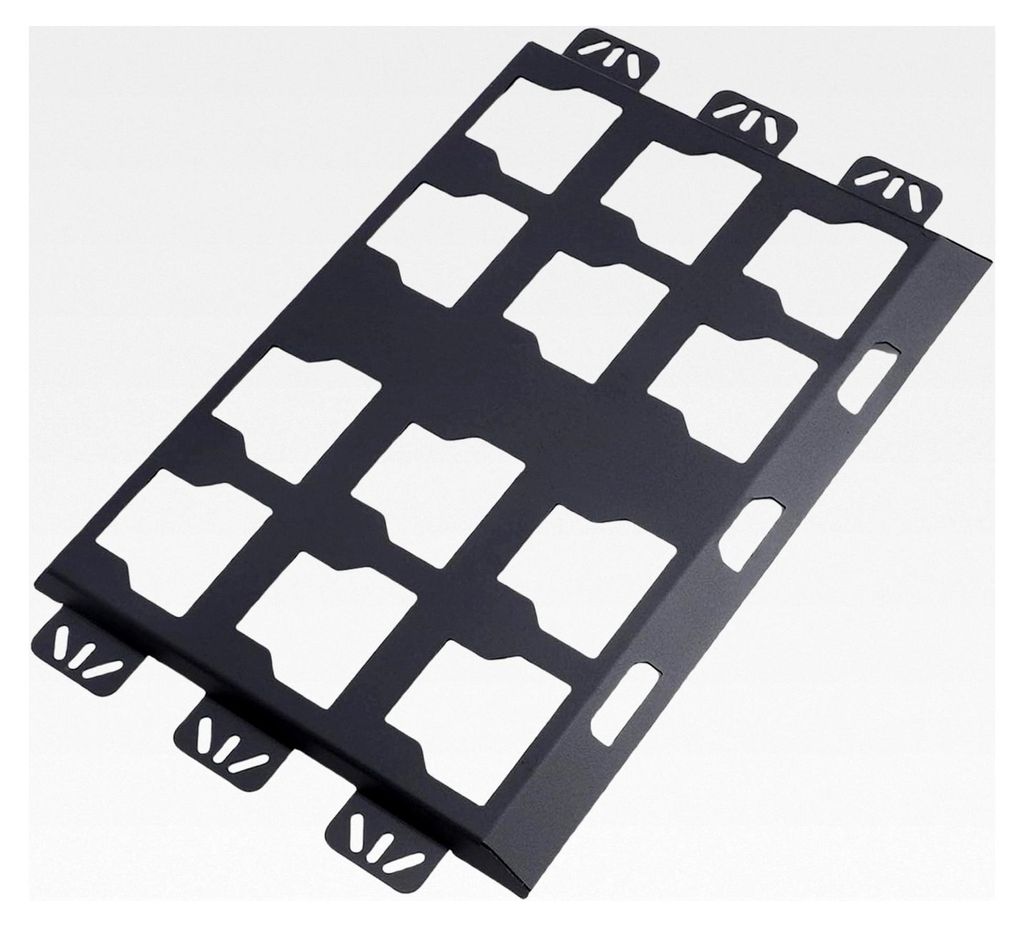 Wandmontageplatte für Werkzeugkästen, Aluminium-Emaille-Finish, Passende Montageplatte für Aufbewahrungssystem (SCHWARZ)