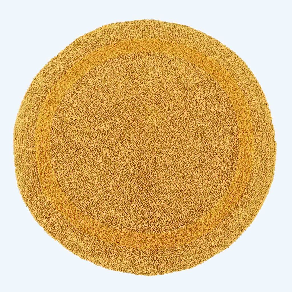 HOMESCAPES Runde Battematte senfgelb 80 cm aus 100% Produktbild 