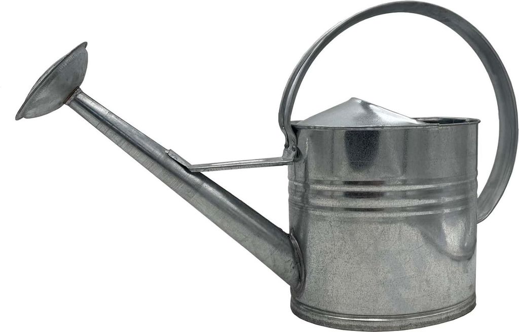 Zinkgießkanne 10 l silber Stahlblech verzinkt Garten Vintage Gießkanne Zinkblech