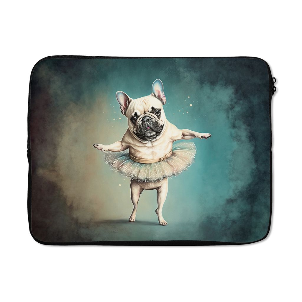 MuchoWow Laptop Hülle 17 Zoll Laptoptasche Hund - Tutu - Ballett - Abstrakt - Porträt - Kind - Zipper - Schutzabdeckung