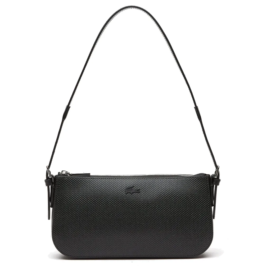 Sac trotteur piqué cuir Chantaco Lacoste - Noir | Maroquinerie chic
