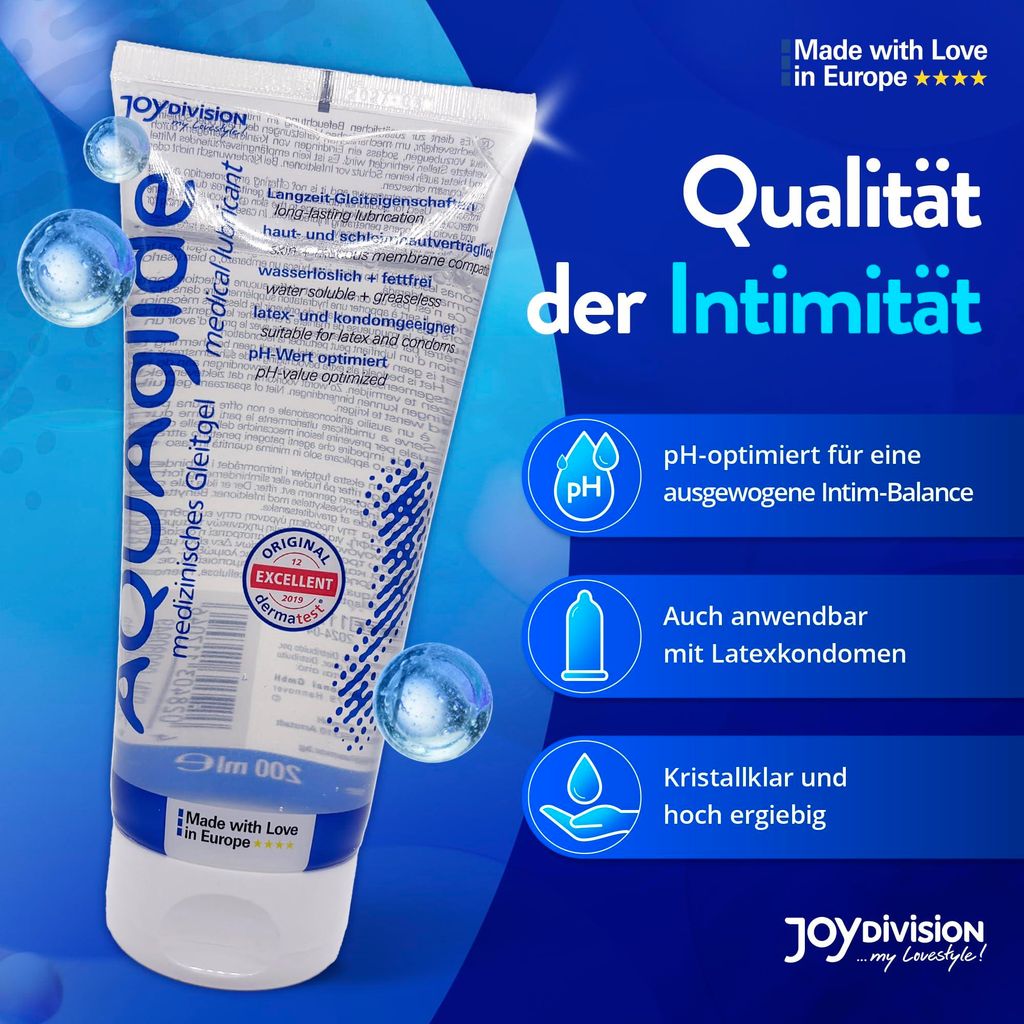 gleitgel natur JOYDIVISION AQUAglide 50 ml Gleitgel Natural, Geruchsneutral & transparent,  wasserbasiertes & kristallklares Gleitmittel, Für Latex-kondome geeignet :  Amazon.de: Drogerie & Körperpflege