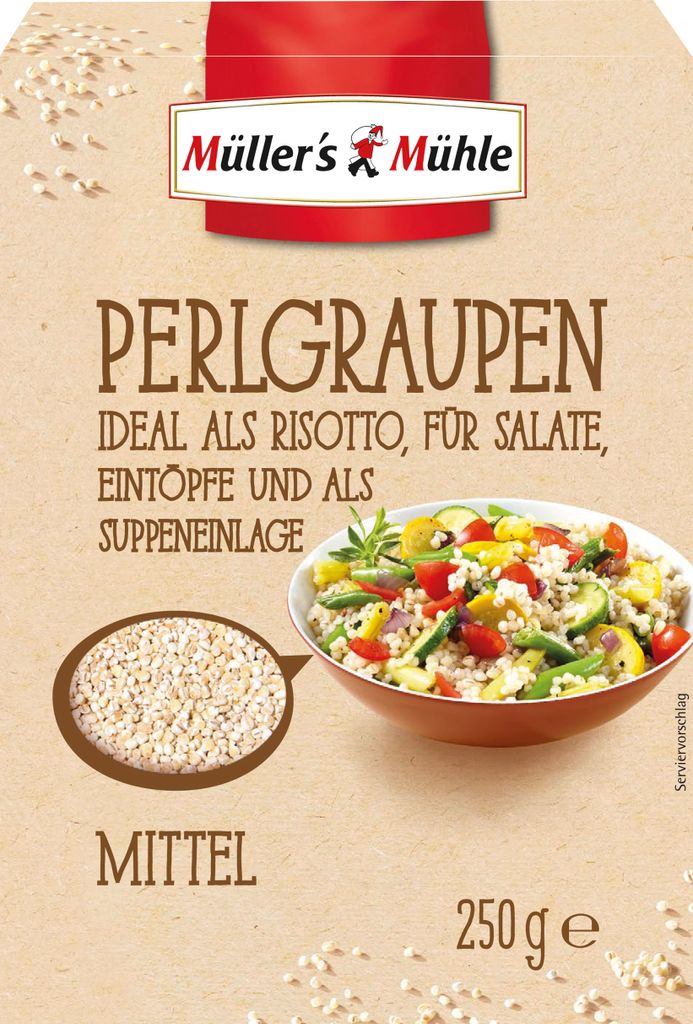Müllers Mühle perlový jačmeň stredne lúpaný 250g Obrázok produktu 