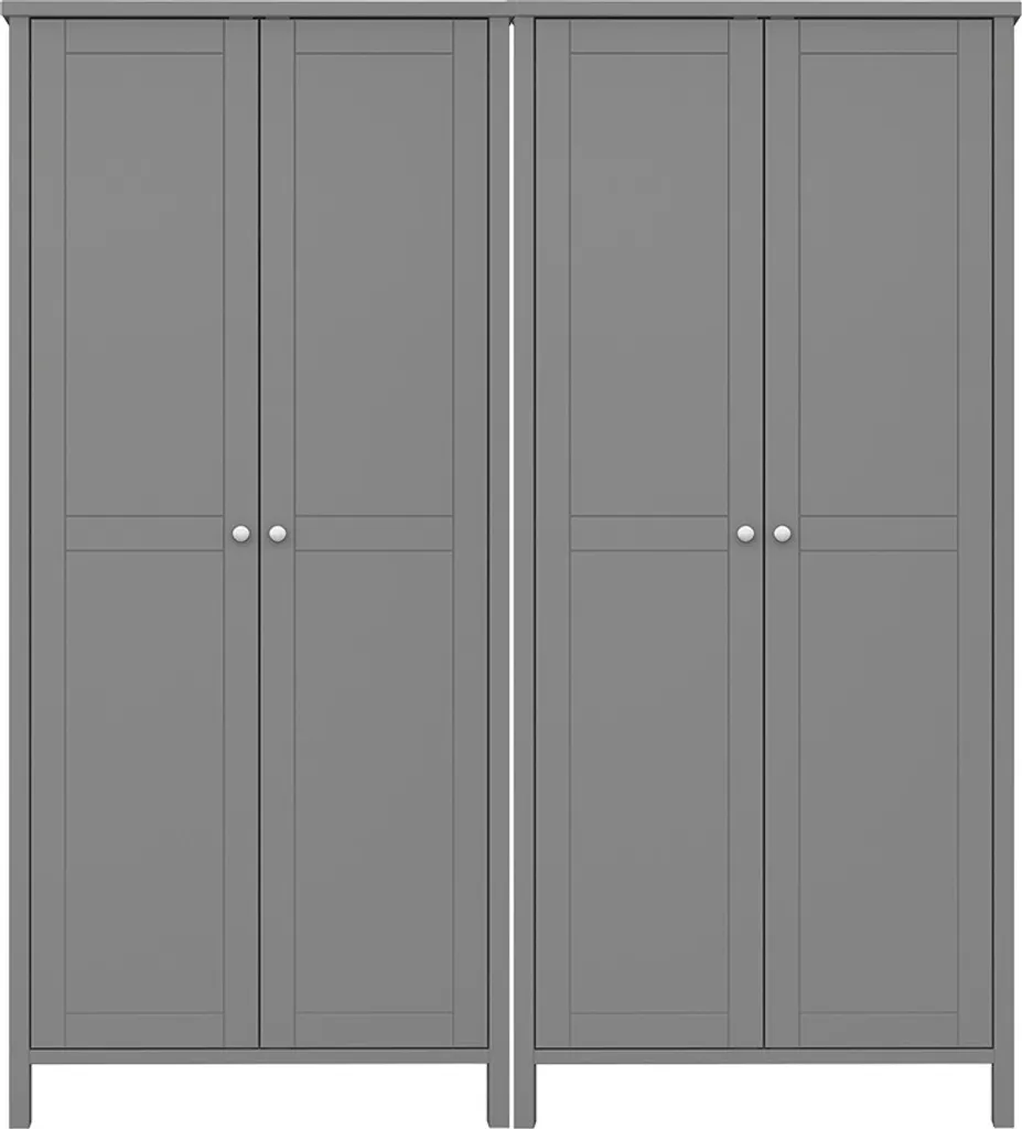 Armoire de rangement 4 portes Tromsø grise idéale pour linge et dossiers