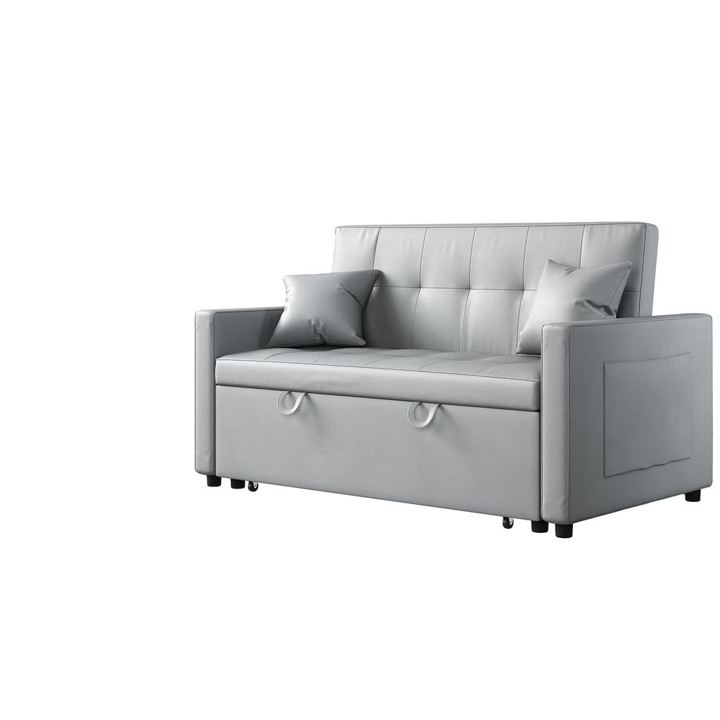SONNI 140x94x78cm Divano letto matrimoniale grigio chiaro Immagine del prodotto 