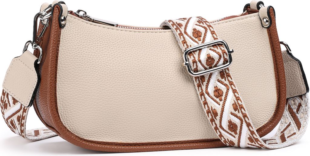 INF Stilvolle Halbmond-Umhängetasche für Damen Weiß