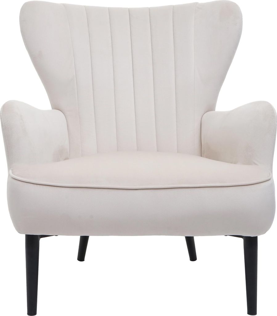 Lounge-Sessel MCW-K37, Cocktailsessel Polstersessel Sessel, Samt (280g/m²) creme-beige