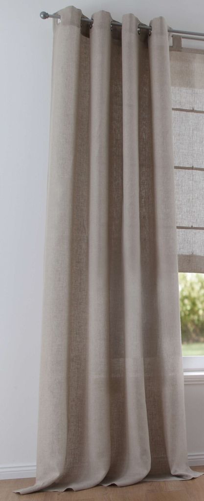 Kutti Vorhang Leinen Metis 100% Leinen Blickdicht Ösenschal Gardine linen B 140 x H 175 cm (1 Stück)