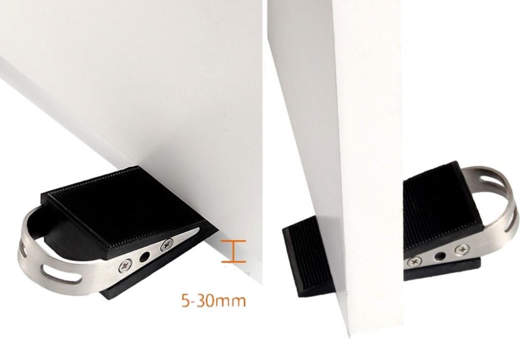 sada 5 kusů - Podlahová zarážka dveří 12 x 5 x 3 cm, gumový Obrázek produktu 