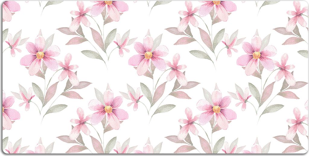 Schreibtischmatte Tischunterlage 120x60 cm Mauspad - Pinke Blumen