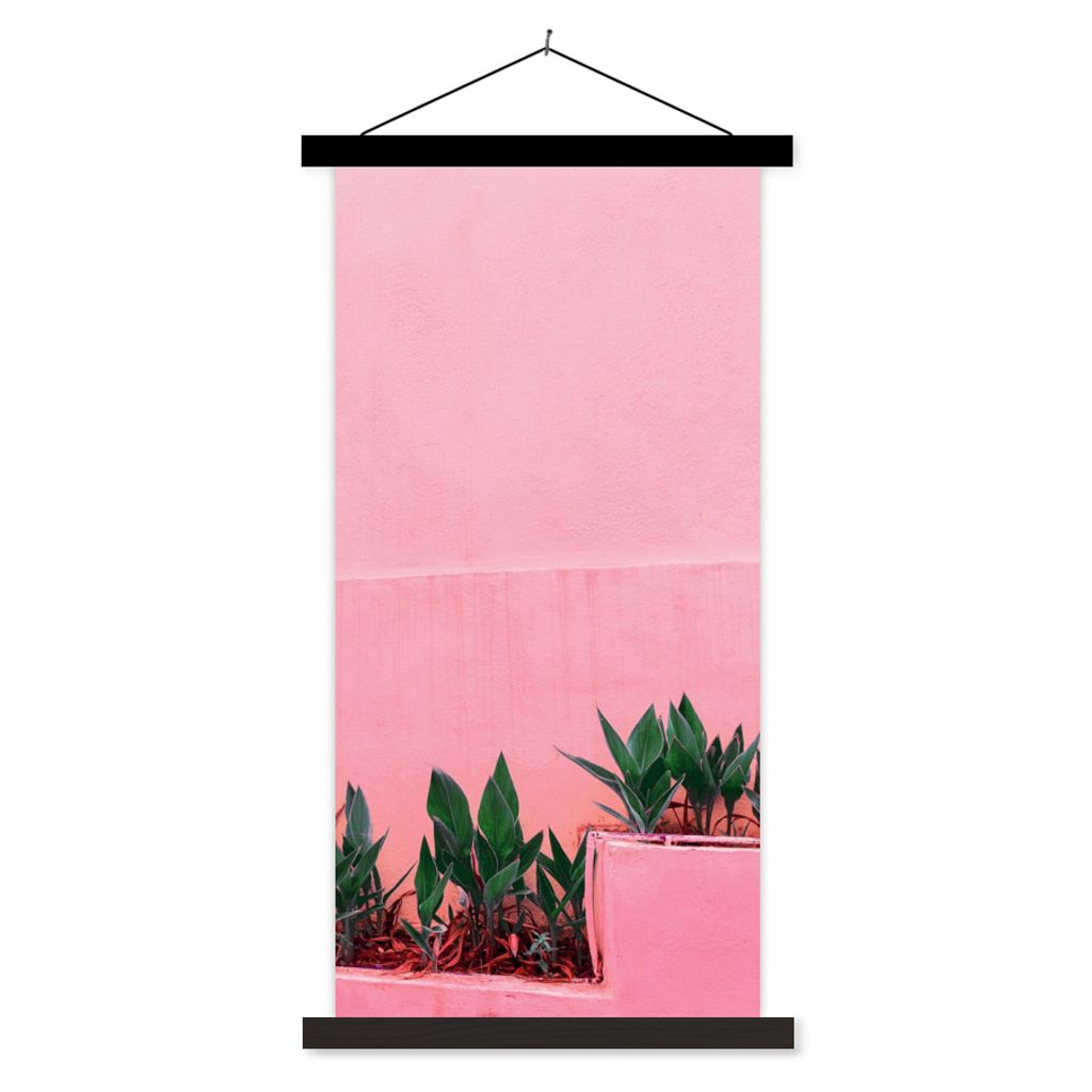 MuchoWow Textilposter Pflanzen - Sommer - Farbe 60x120 cm mit schwarzem Rahmen - Magnete