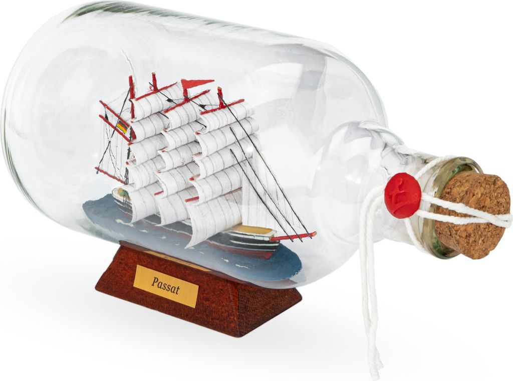 NKlaus Nautische Flaschenschiff - PASSAT 27,5x12,5cm Buddelschiff Maritime Dekoration 14952
