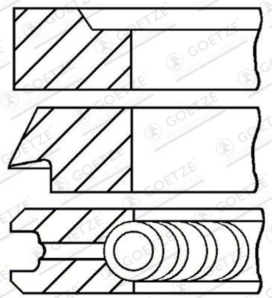 Segments de piston moteur Goetze 08-287800-00 pour Classe E et Clio S