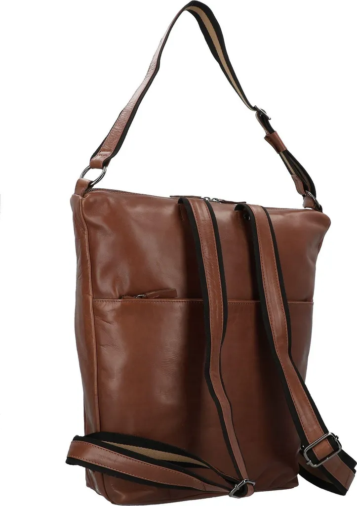 Sac à dos Harold's Caugio Shoulder Backpack Cognac brun en cuir véritable