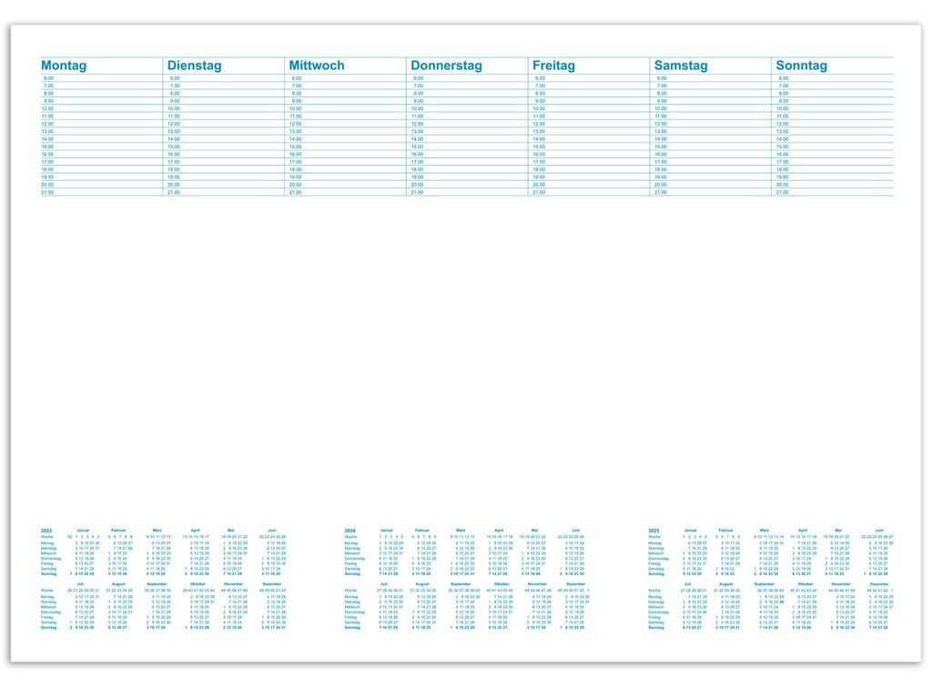 Schreibunterlage Office 48 x 33 cm (B x H) ohne Folienauflage 2023-2025 Papier weiß/blau 30 Bl.