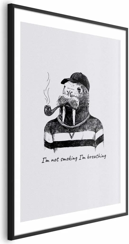 Poster Smoking 60x90 cm con cornice nera con margine
