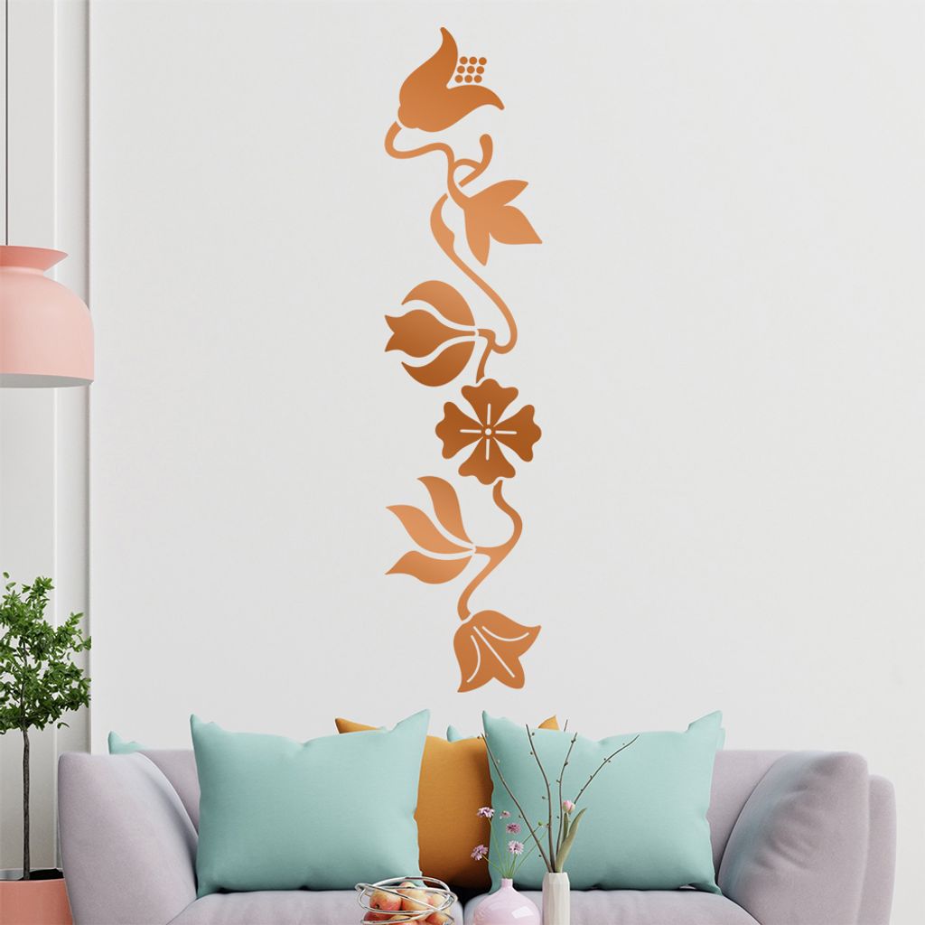 große Blüten und Blätter Wandtattoo in 6 Größen - Wandaufkleber Wall Sticker - Dekoration, Küche, Wohnzimmer, Schlafzimmer, Badezimmer