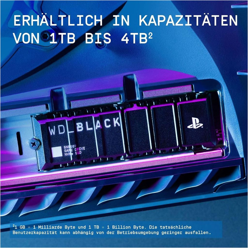 SN850P NVMe M.2 SSD für Sony PS5, 1 TB, mit Kühlkörper Produktbild 6
