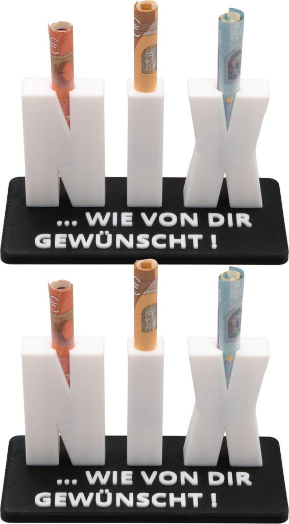 2x Geldgeschenk NIX Nichts Geschenk Geburtstag Geschenkidee Geldscheingeschenk