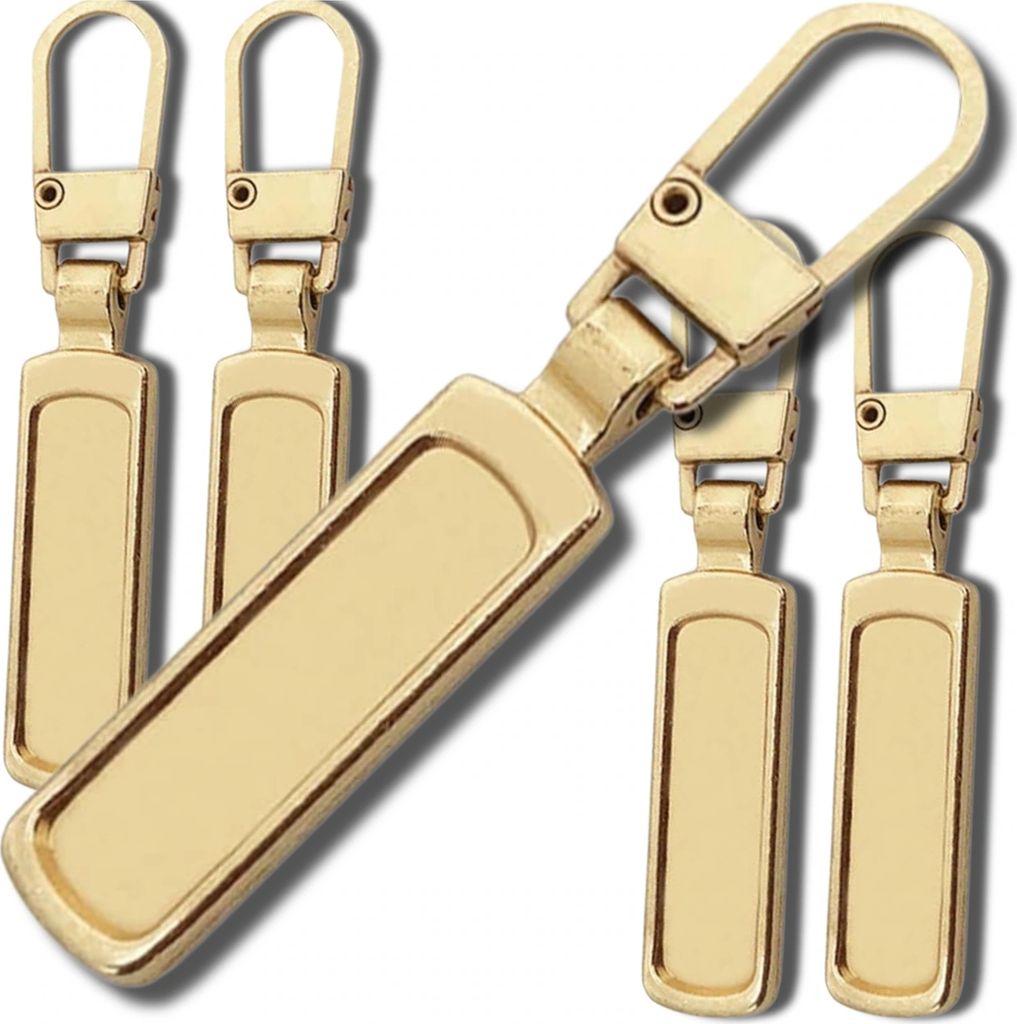 Set goldene Metallanhänger für Reißverschlüsse, 5-tlg