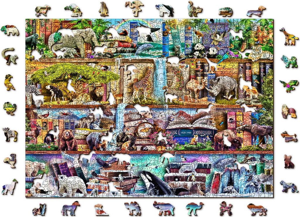 WOODEN CITY Puzzle en bois Amazing Animal Kingdom 2 en 1, Image du produit 