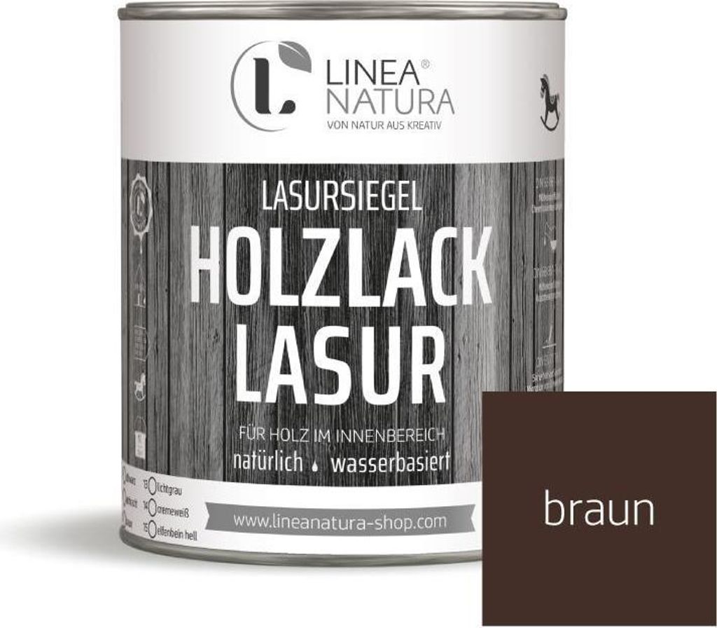 Holzlack Lasur | Möbel | Parkett u.- Treppen im Innenbereich 1 L braun