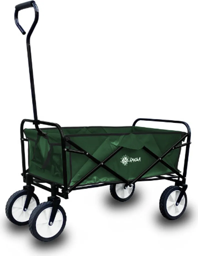 Rijoka Carrello pieghevole - Pavimento duro - Carico 70 kg - 90x54x124 cm - Verde