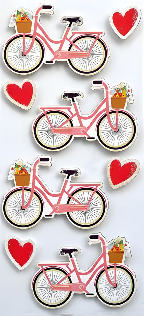 RÖSSLER Sticker Fahrrad mit Herzen