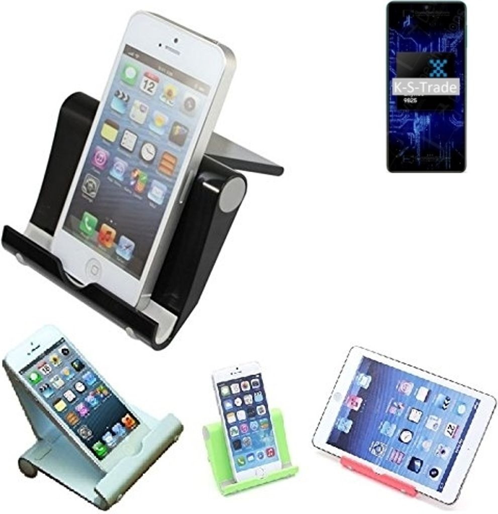 K-S-Trade Handy-Ständer kompatibel mit Samsung Galaxy F62 faltbarer Tischständer Smartphone Tablet Halterung Reise