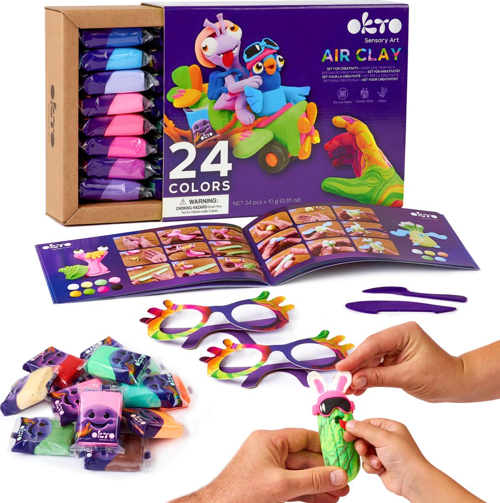 OKTO Selbsttrocknende Modelliermasse, Set mit 24 Farben Produktbild 