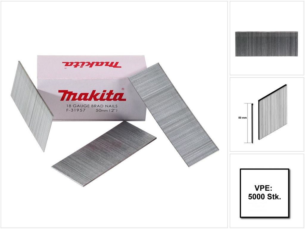 Makita Clous à tête homme galvanisés 50mm, 5000 pcs ( Image du produit 
