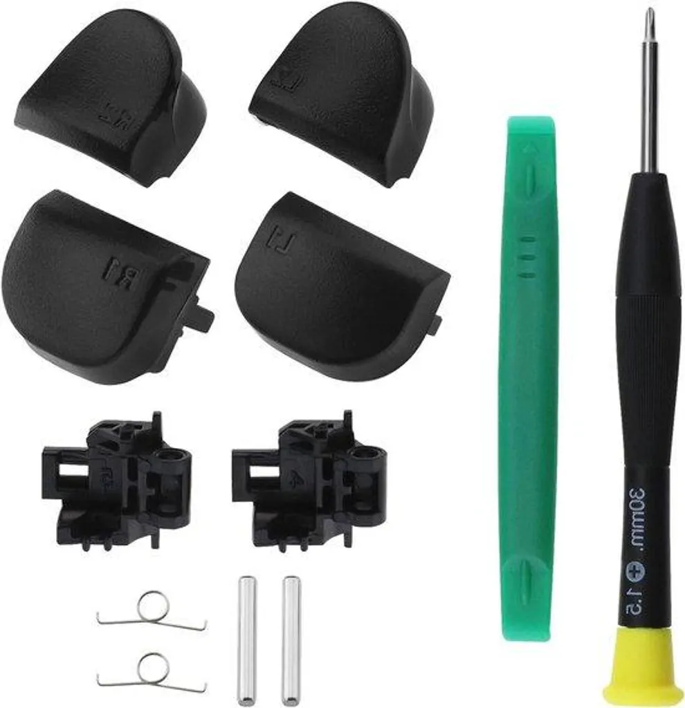 Kit complet de réparation manette PS5 V1 - Gâchettes et boutons noirs