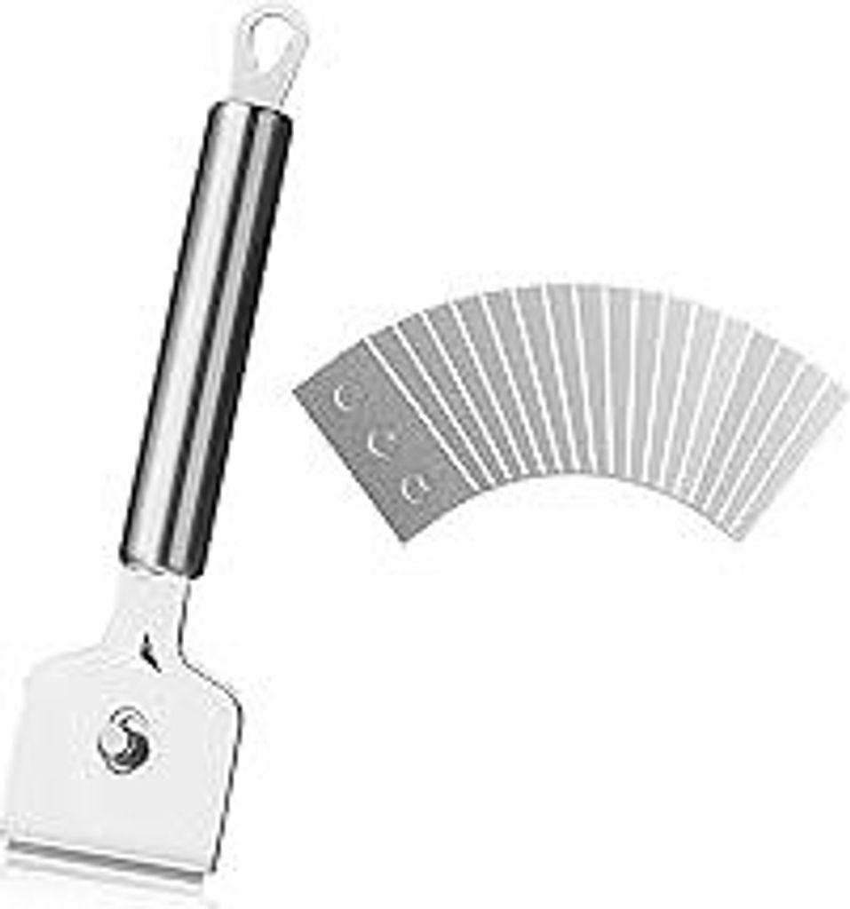 Glaskeramikfeldschaber, 1 Stück Glaskeramikkochfeld Kratzer mit 18 Ersatzklingen, Edelstahl Glasschaber für Zum Entfernen von Ölflecken und Kleb...