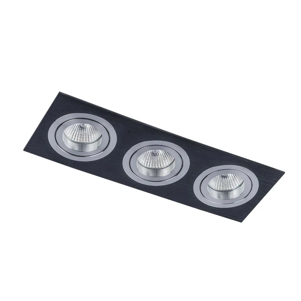 Acquista Italux Mooty MQ71805-3AB Nero: Faretto Incasso 3 Luci GU5.3 50W