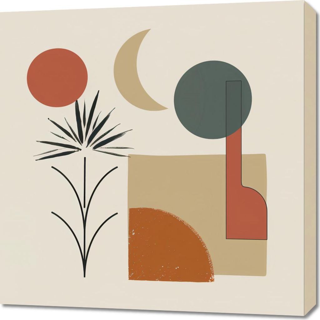 Bild 70x70cm Sonne, Mond und Leben