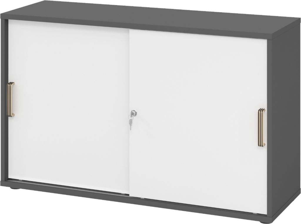 bümö Schiebetürenschrank office - 2 Ordnerhöhen - Griff: Produktbild 