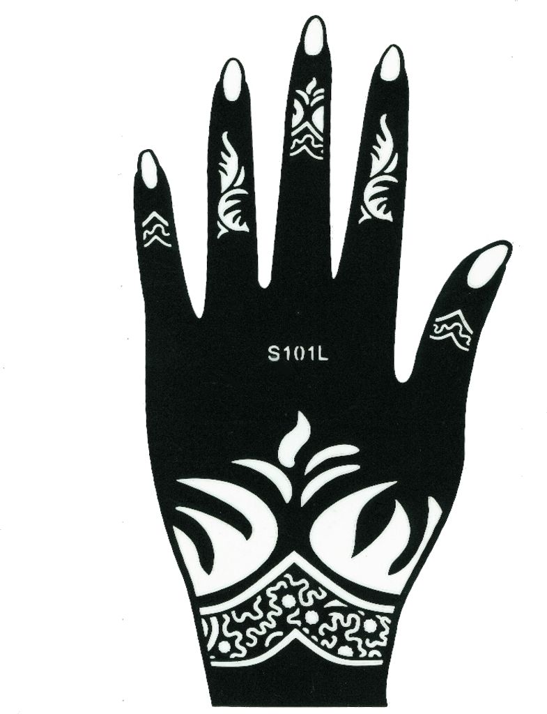 Henna Tattoo Schablone für die Linke Hand