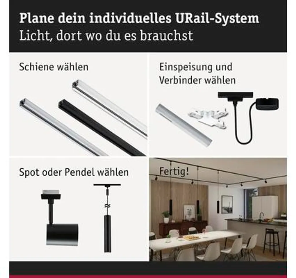Adaptateur Paulmann URail Noir Mat 50W : Solution pour Rail Intensité - 7