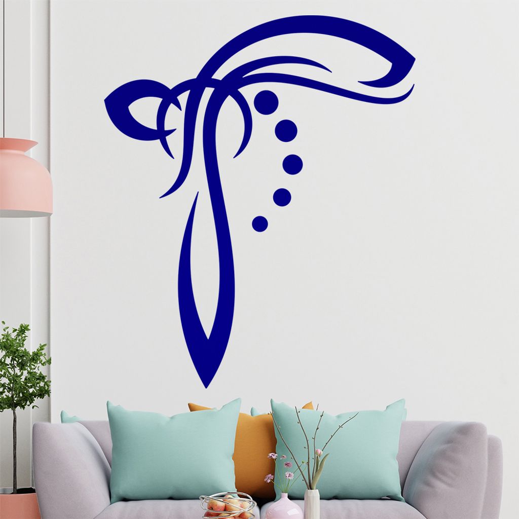 Blätter - Linien Punkte Wandtattoo in 6 Größen - Wandaufkleber Wall Sticker - Dekoration, Küche, Wohnzimmer, Schlafzimmer, Badezimmer