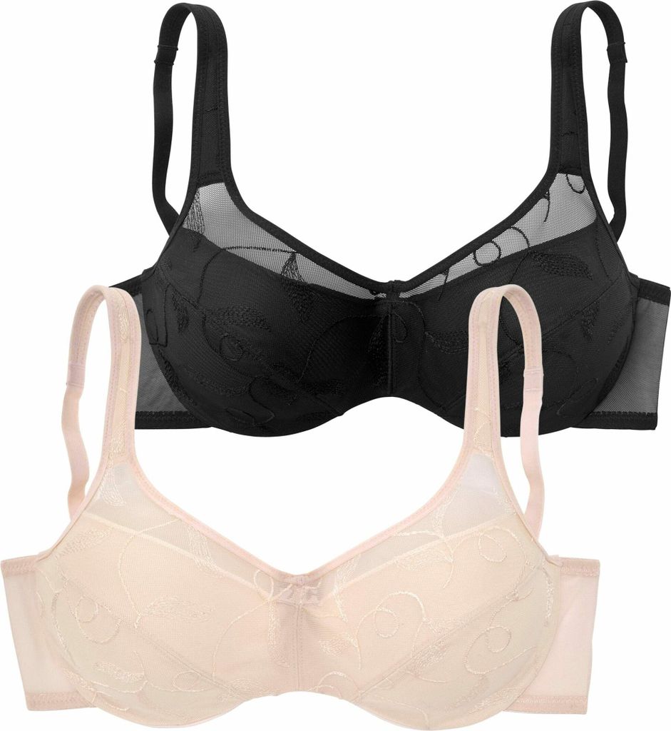 PETITE FLEUR Minimizer-BH puder+schwarz Größe 90 D