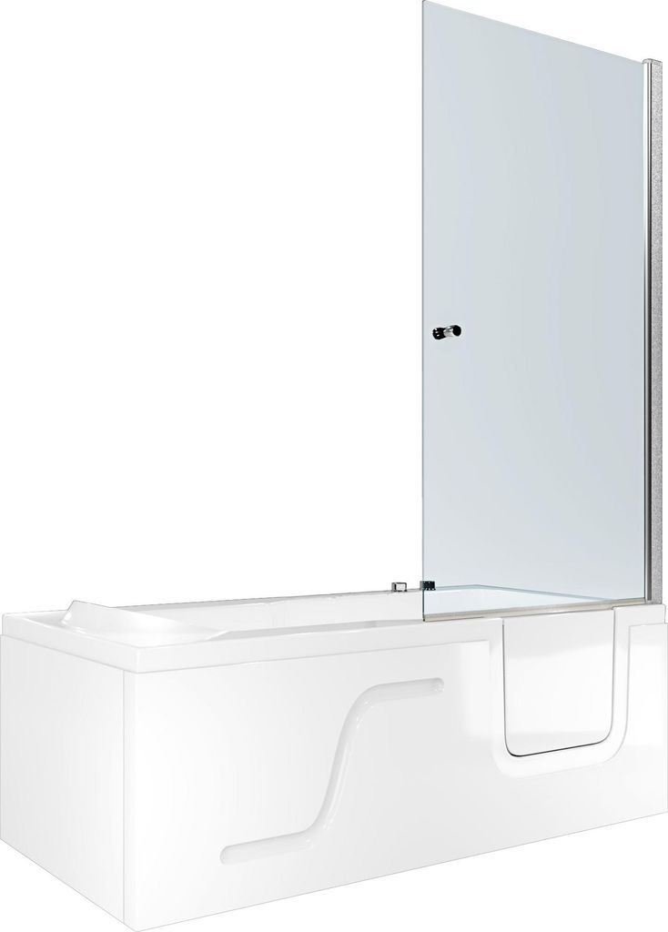 Seniorendusche Kombi Duschkabine Whirlpool Seniorenwanne mit Tür S17D-WP-L-EC 150x75x194 cm
